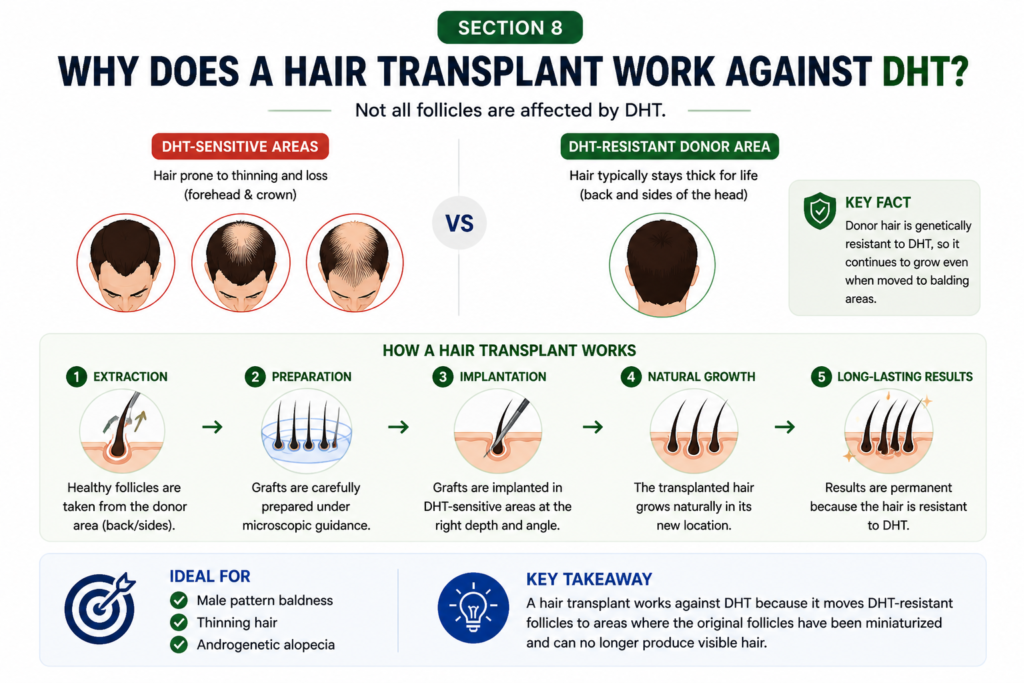 Why Does a Hair Transplant Work Against DHT?