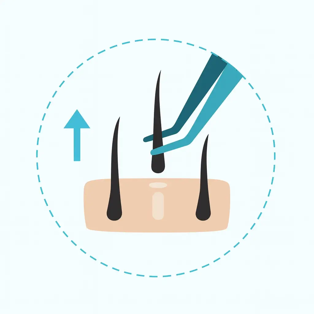 Manual FUE extraction technique illustration