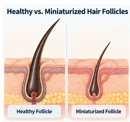 Retrograde Alopecia: Does It Disqualify You From a Hair Transplant? 5 Healthy vs Miniaturized hair follicles