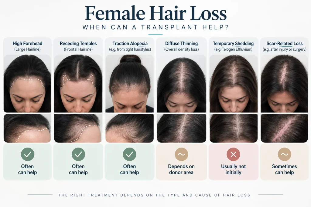 Is a Hair Transplant the Right Choice for Women With Hair Loss? 1 types of female hair loss